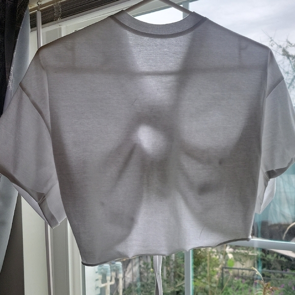 Day Break Women's White Crop Top with Back Tie, Size: L - Picture 1 of 7